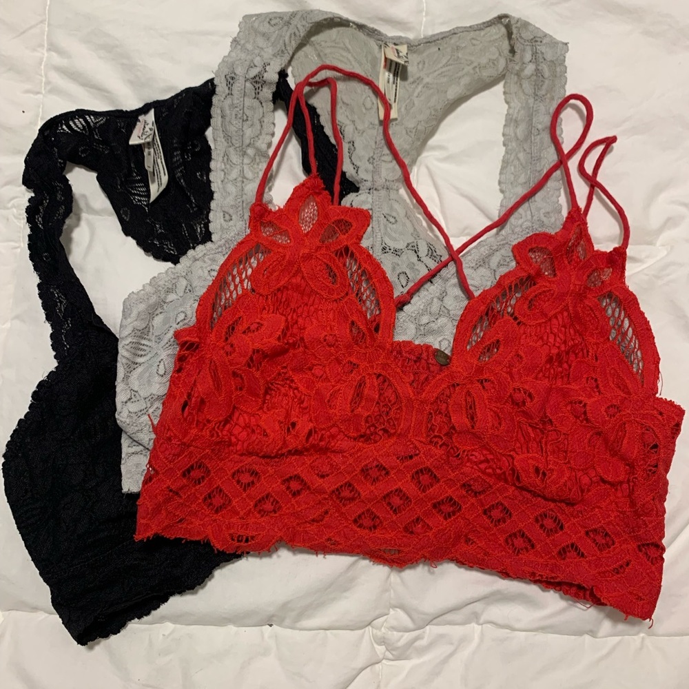 Free people bralettes - set of 3